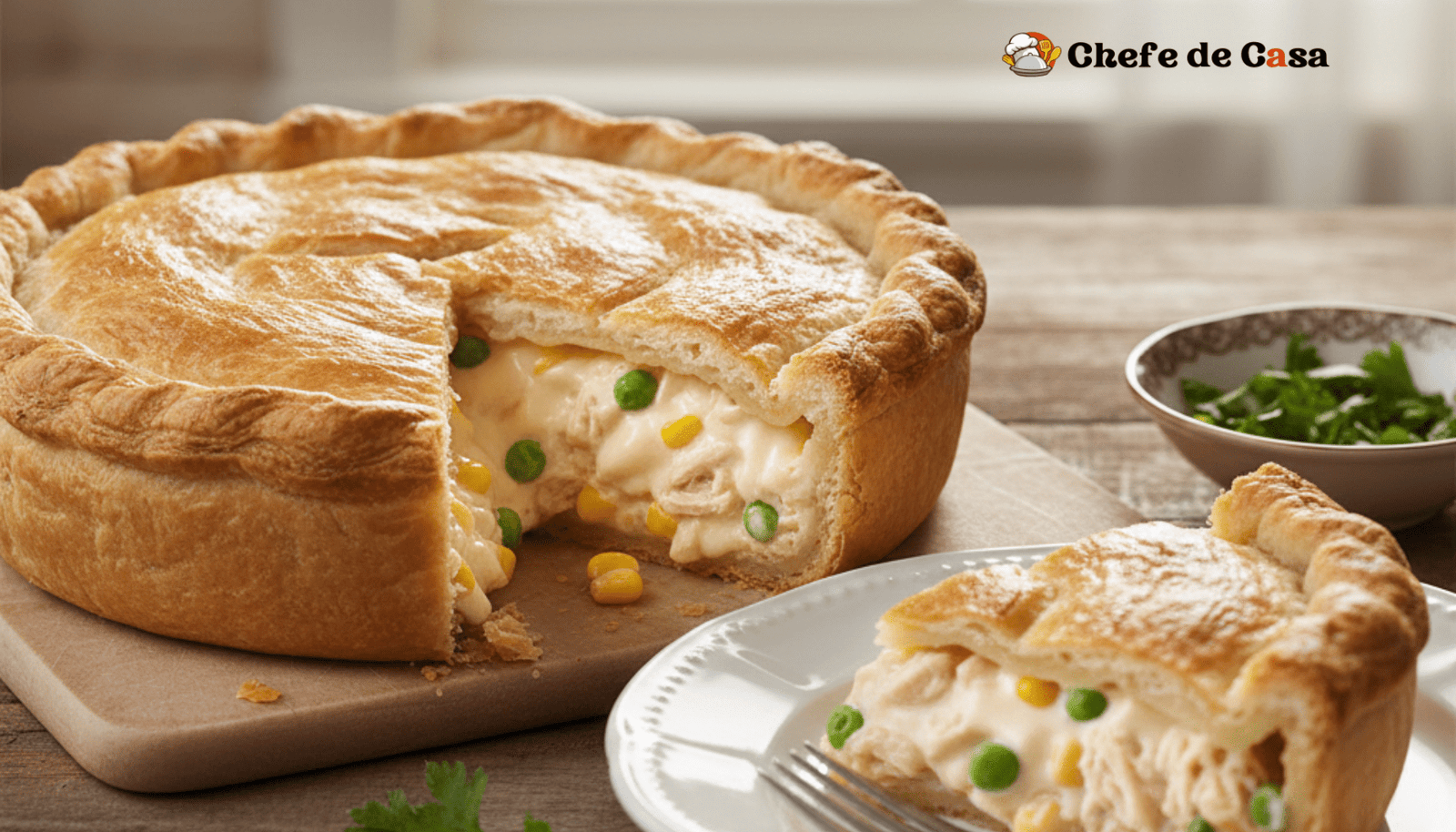 Torta de frango cremosa