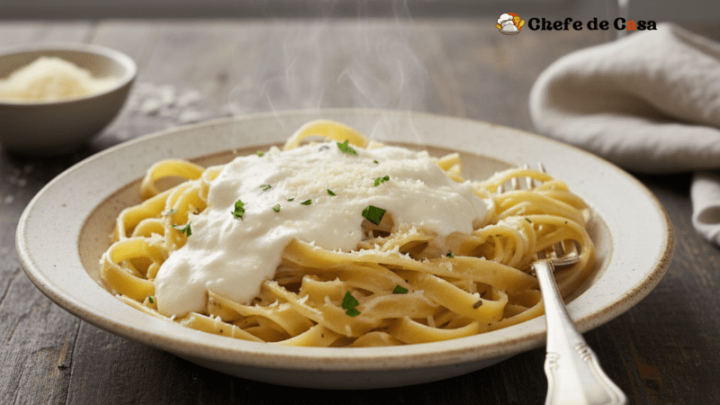 Macarrão ao molho branco fácil