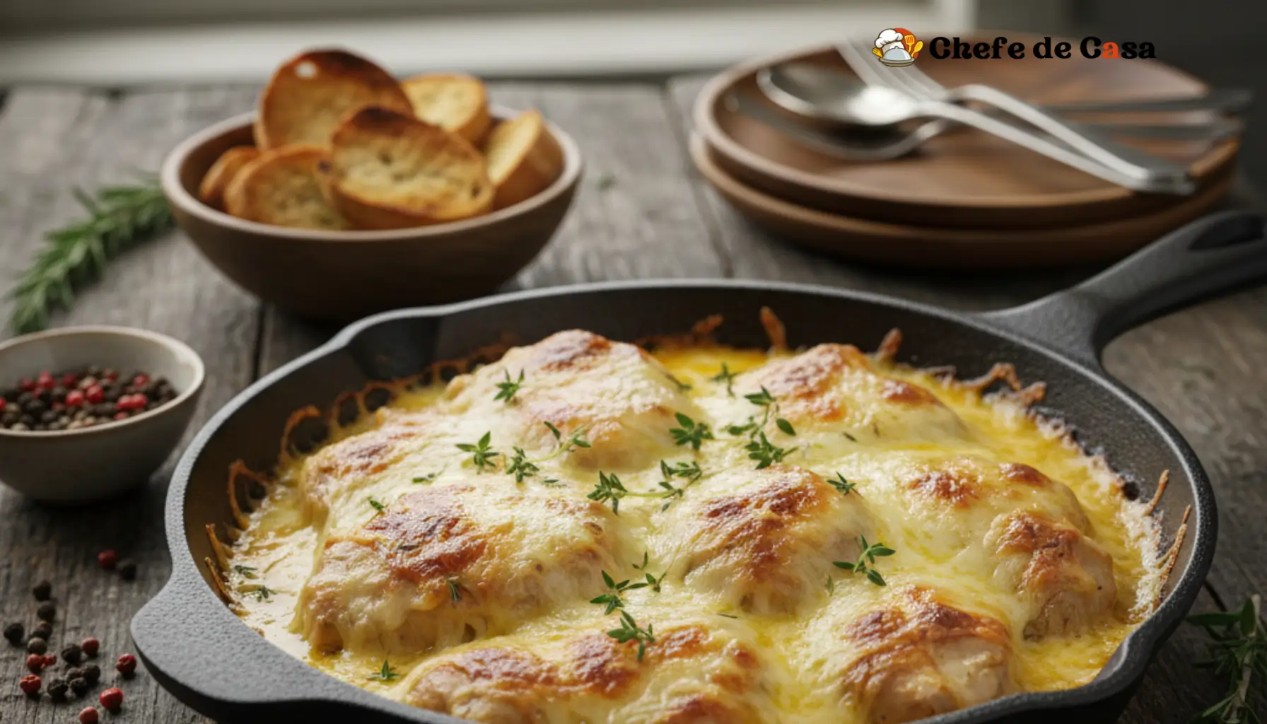 Frango com maionese e queijo cremoso e fácil para o dia a dia