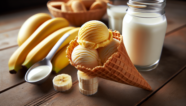 Sorvete de banana com leite