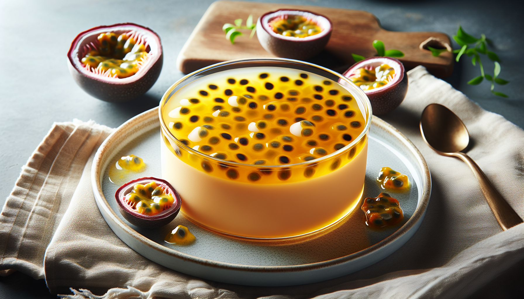 Gelatina cremosa de maracujá