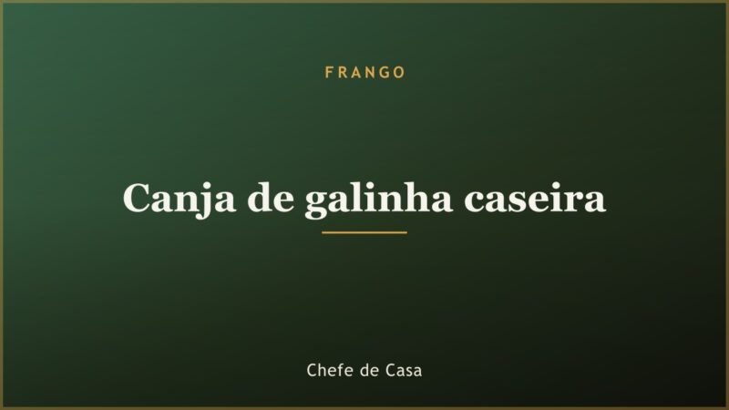 Canja de galinha caseira
