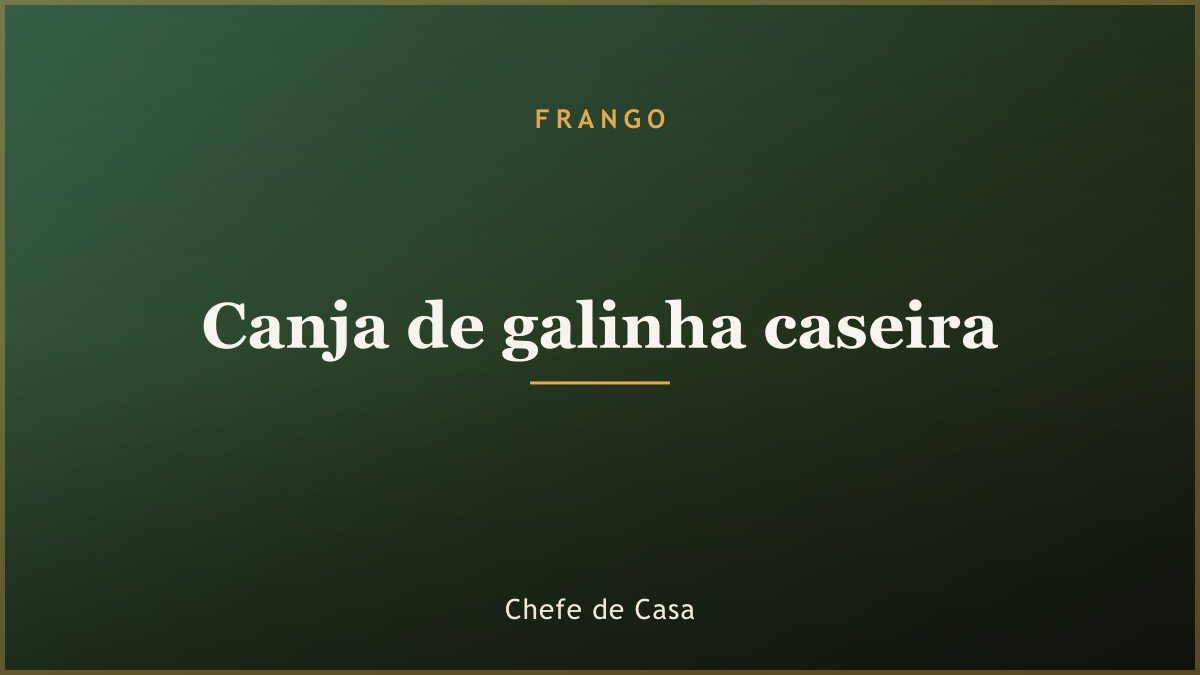 Canja de galinha caseira
